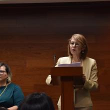 Dra. María Esther Avelar Álvarez, Rectora de UDGVirtual durante la ceremonia de reconocimientos 