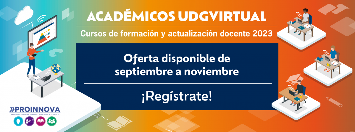Cursos disponibles para docentes UDGVirtual - septiembre a noviembre