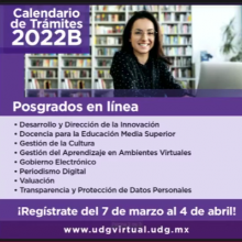 Imagen del calendario de trámites de posgrado 2022B
