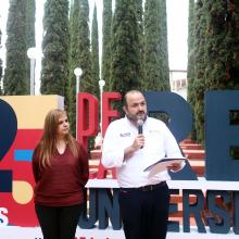 Rectora del CUAltos, maestra Karla Planter y  Rector General, doctor Ricardo Villanueva